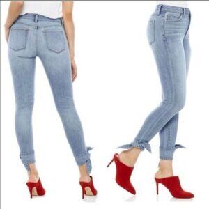 NWT SAM EDELMAN Stiletto High Rise Skinny Crop High Waist Ankle Tie Jean Sz 25